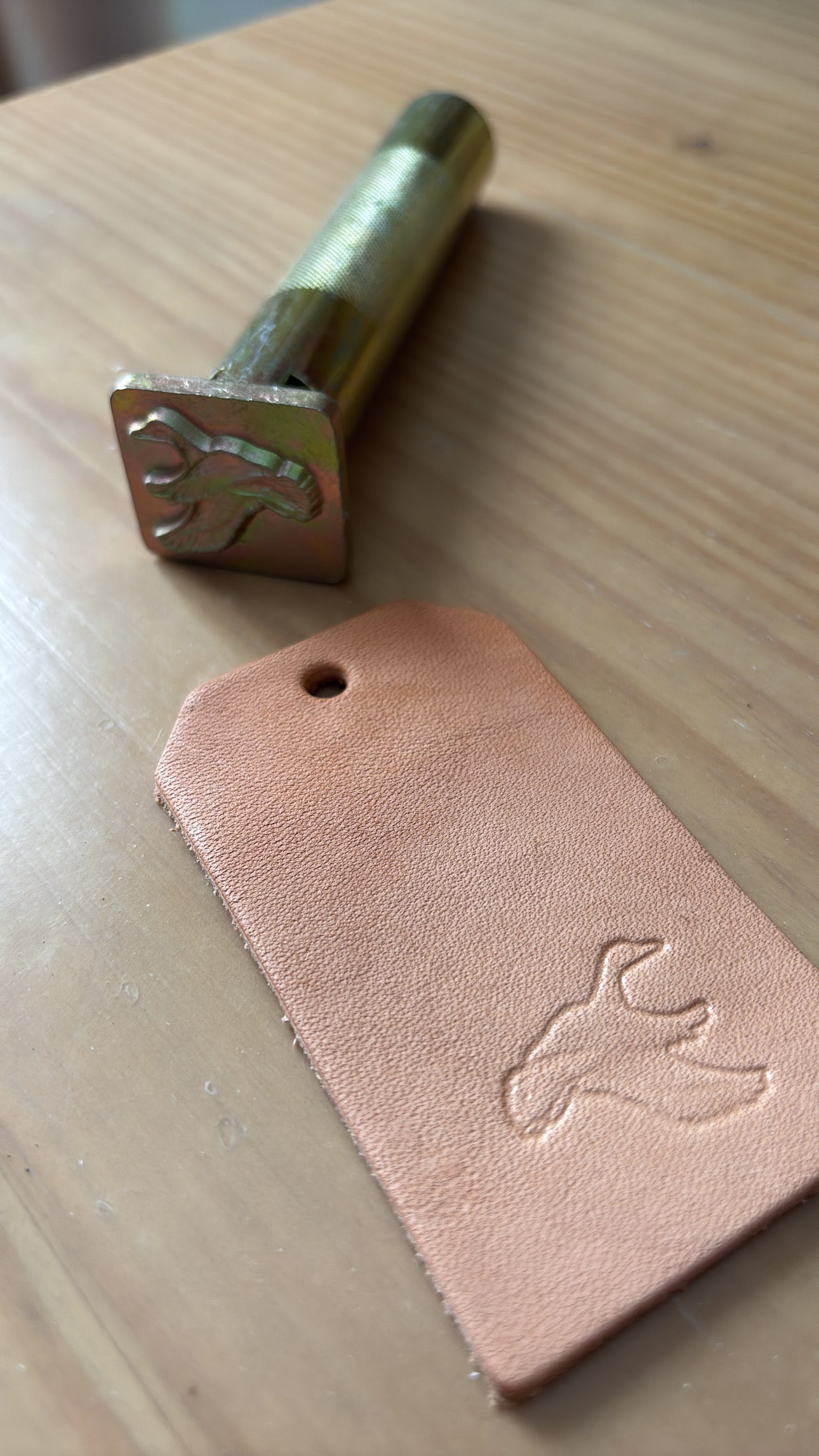 The 'Duck or Buck' Custom Leather Luggage Tag