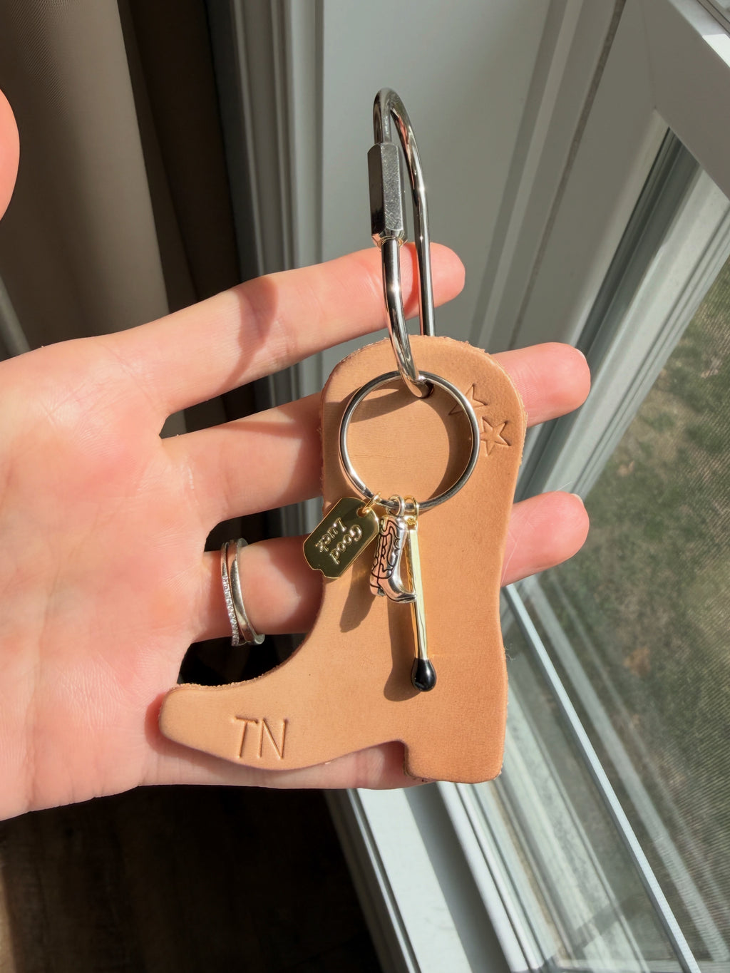 The Vibe Custom Leather Boot Key Ring