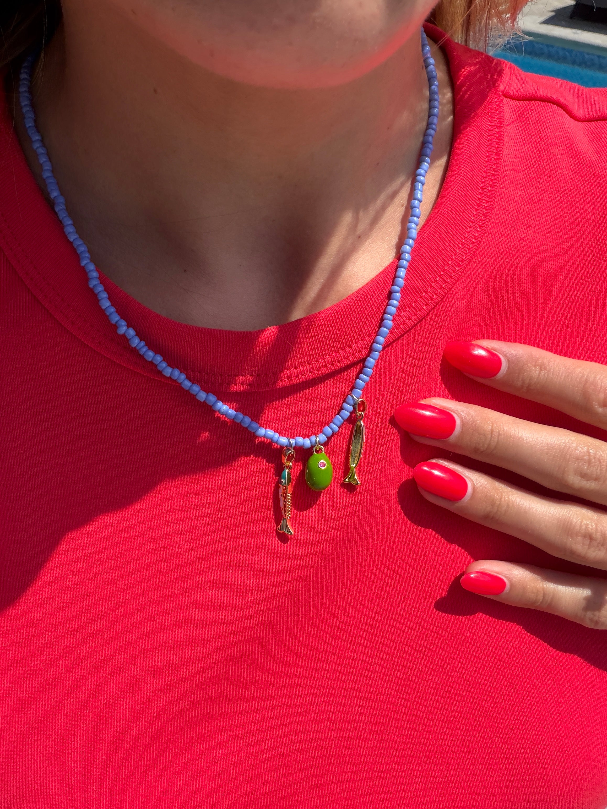 Fish + Olive: Beaded Necklace