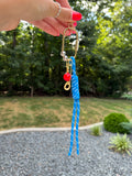 Roped Bag Charm: Mixed Metal Chic in Blue