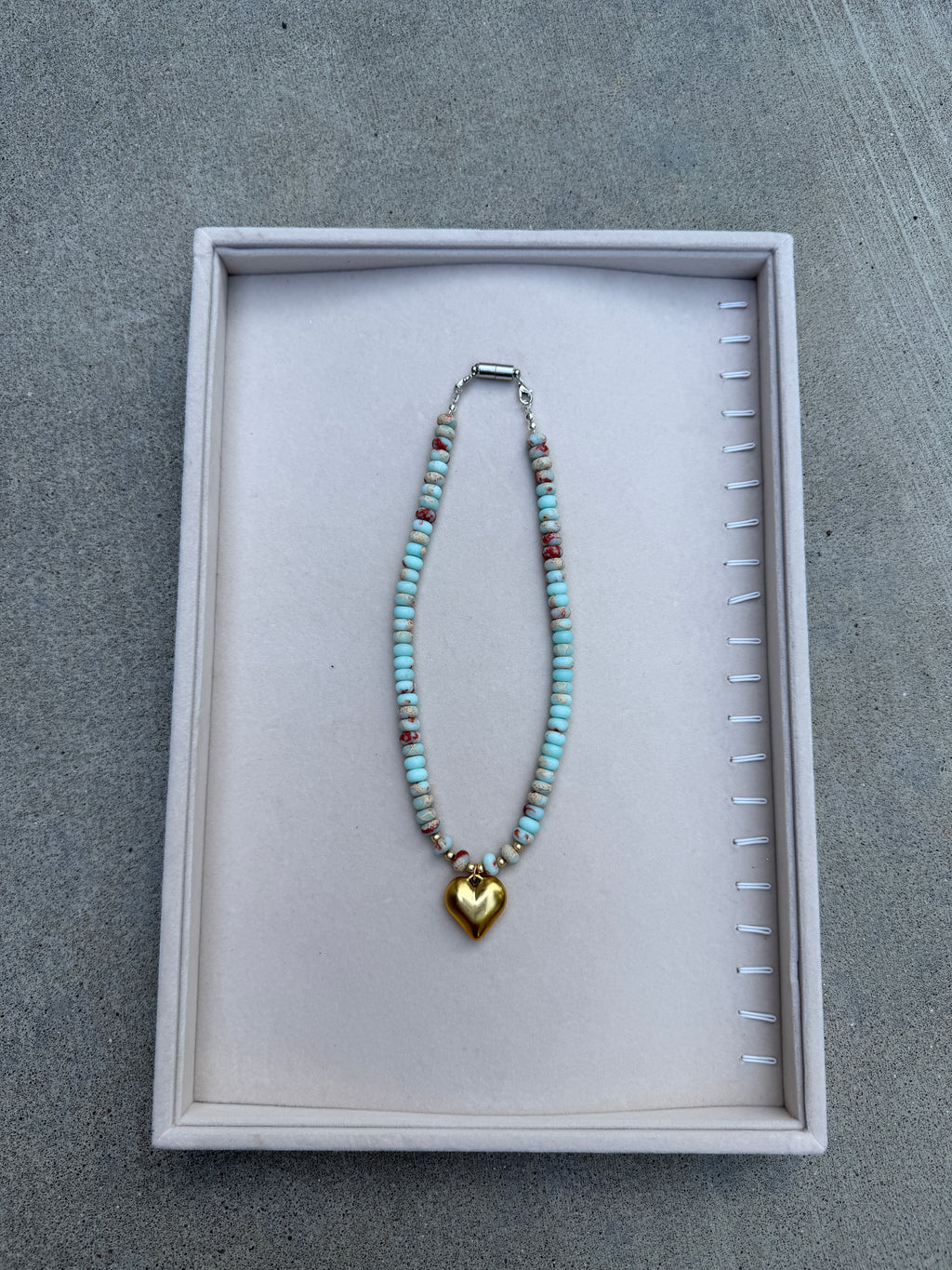 Multi Stone Beaded Heart