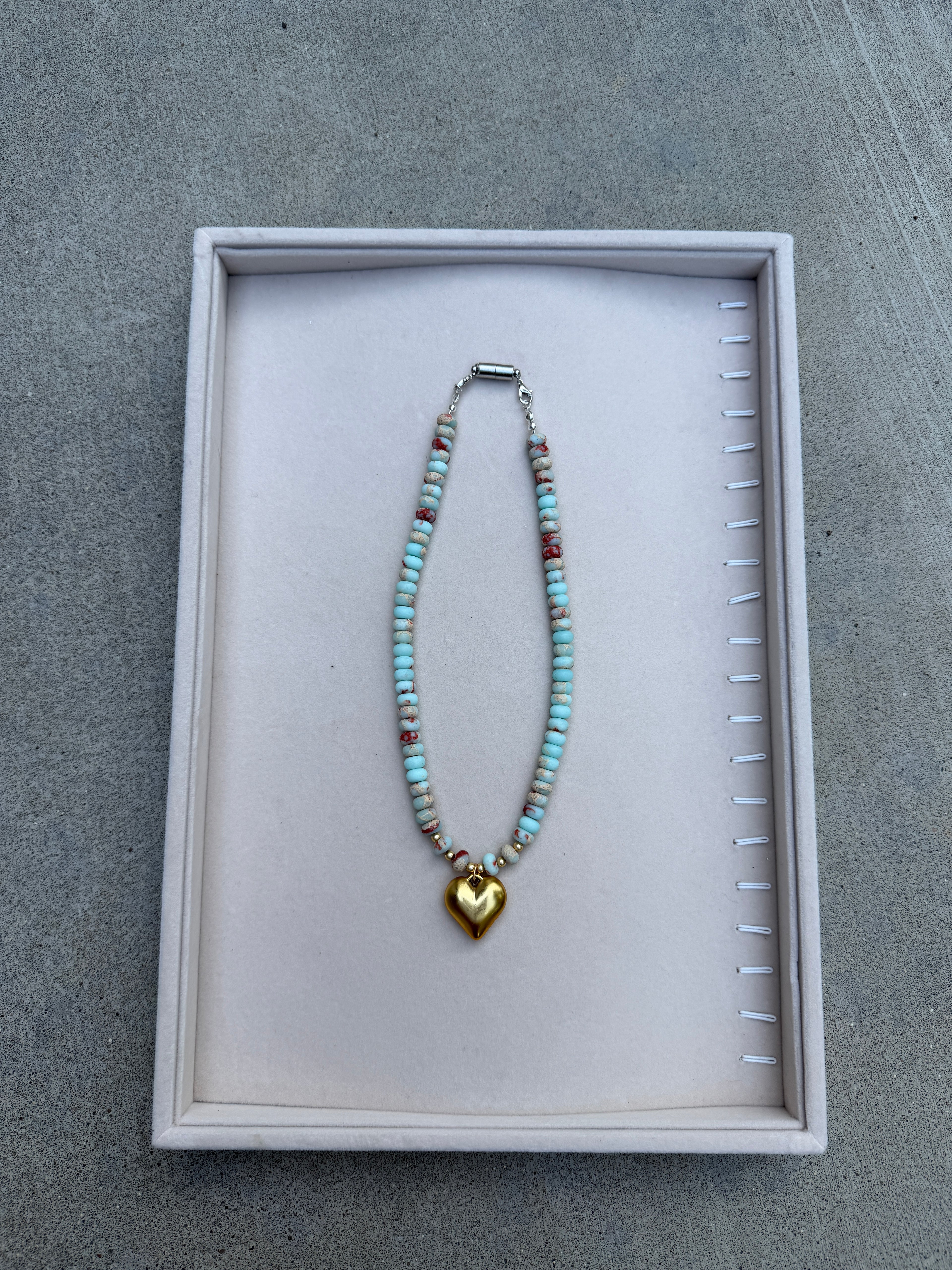 Multi Stone Beaded Heart