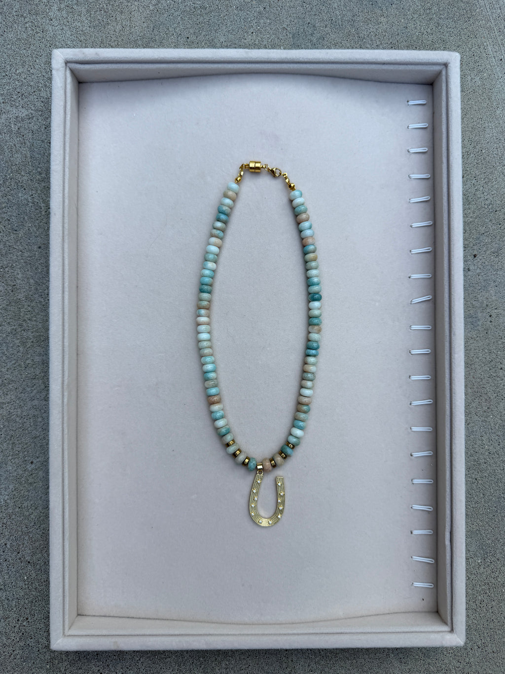 Multi Stone Beaded Horseshoe