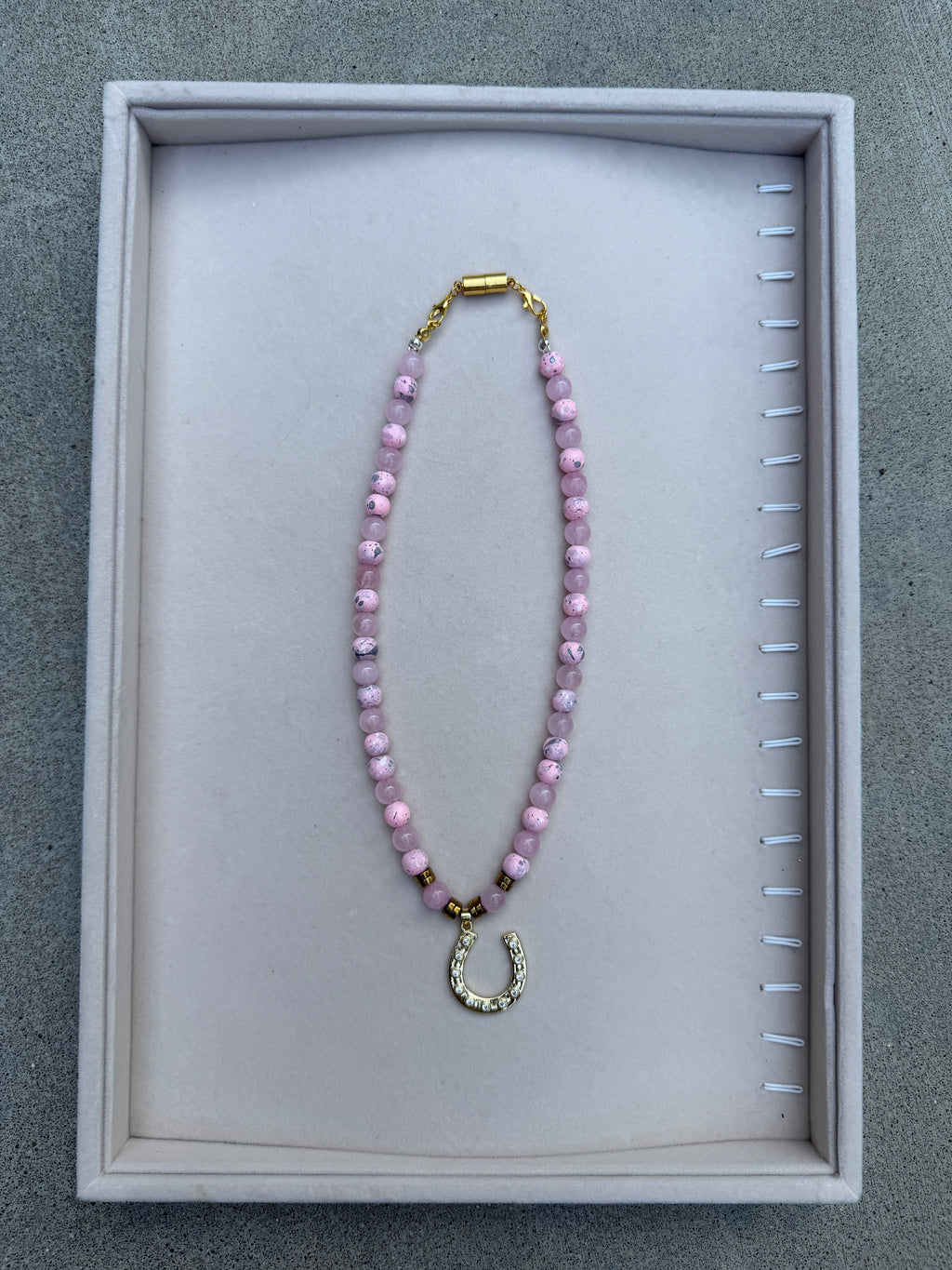 Pink Beaded Horseshoe