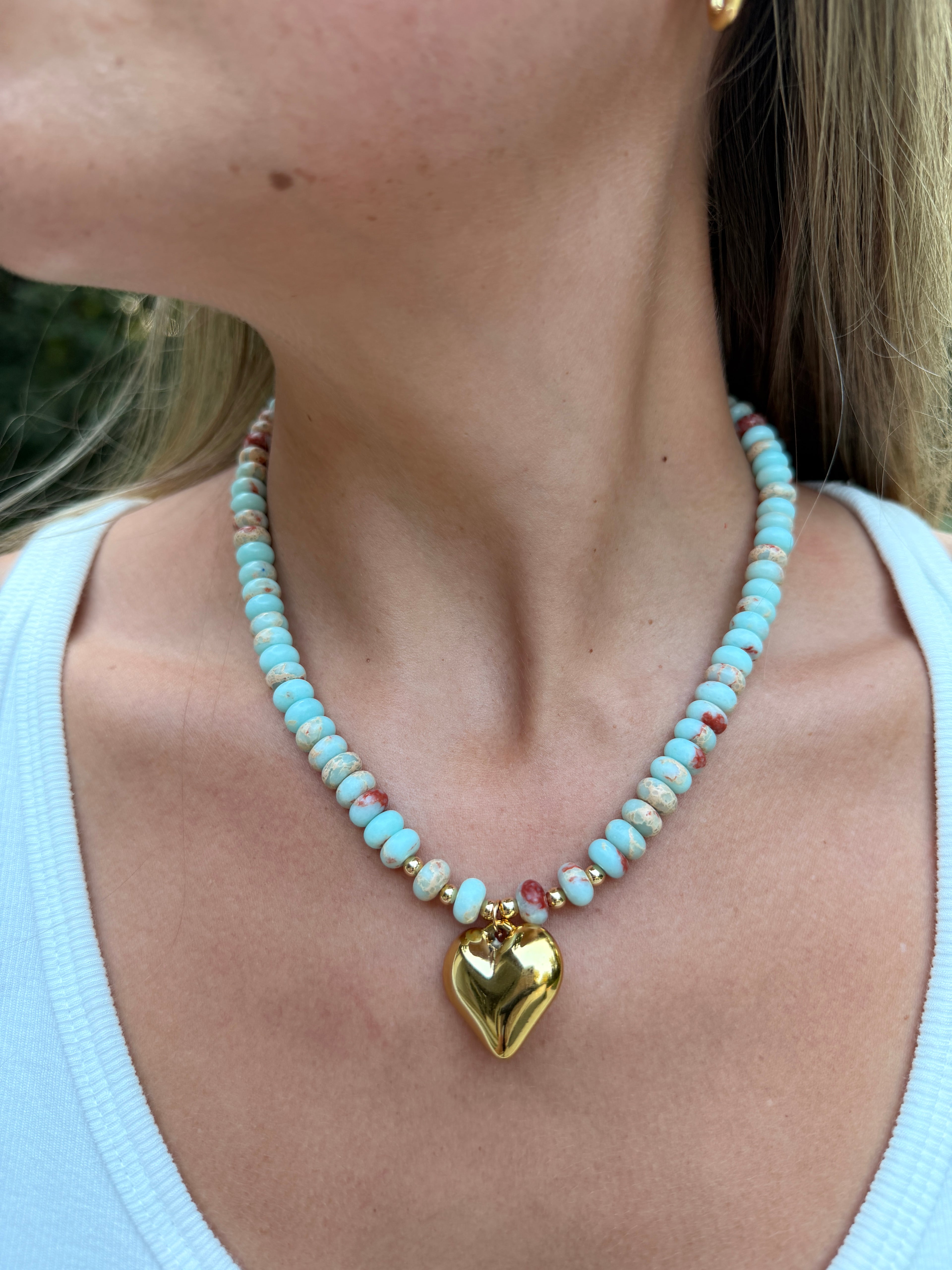 Multi Stone Beaded Heart