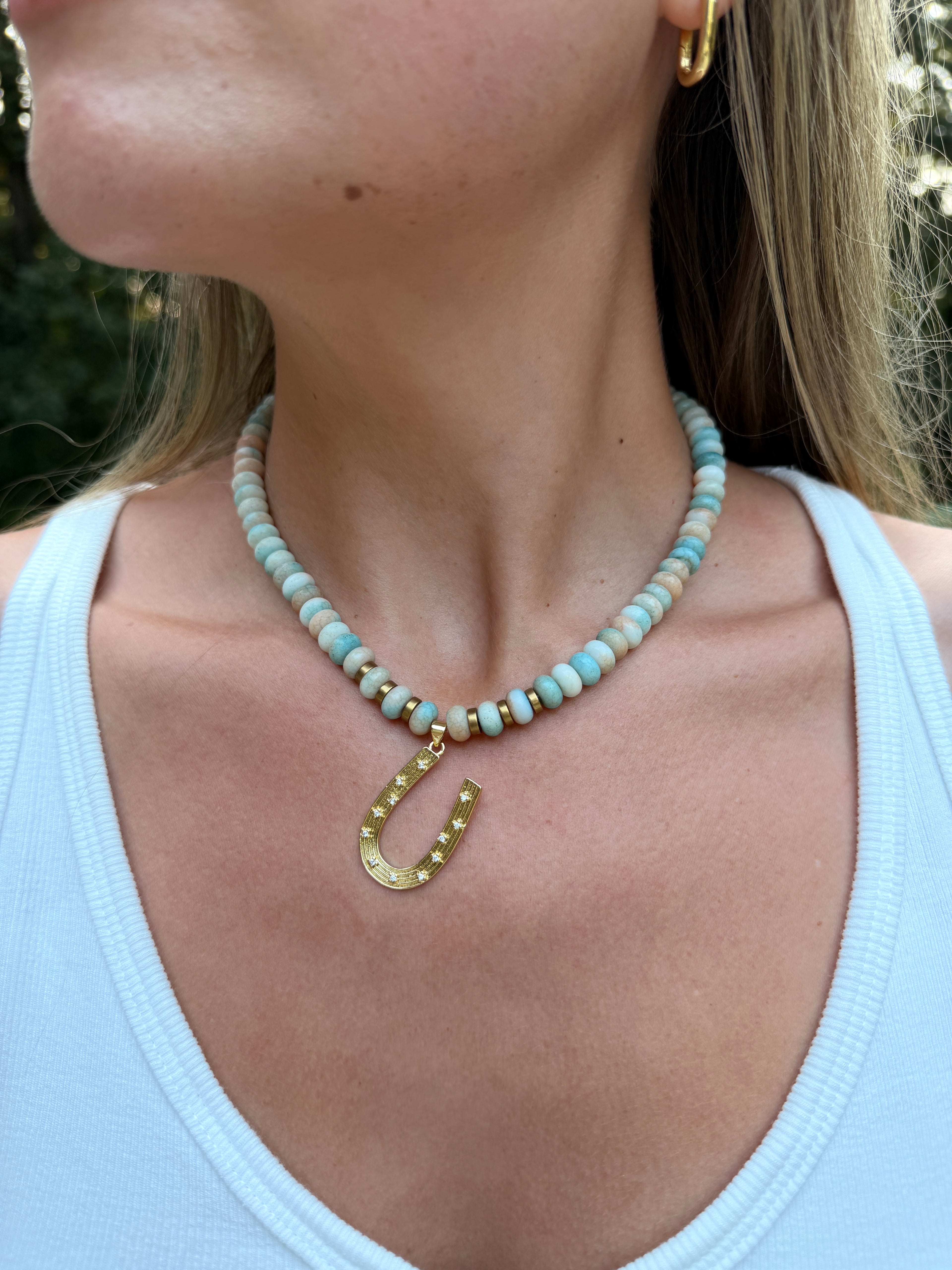 Multi Stone Beaded Horseshoe