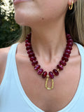 Chunky Bead Red Horseshoe