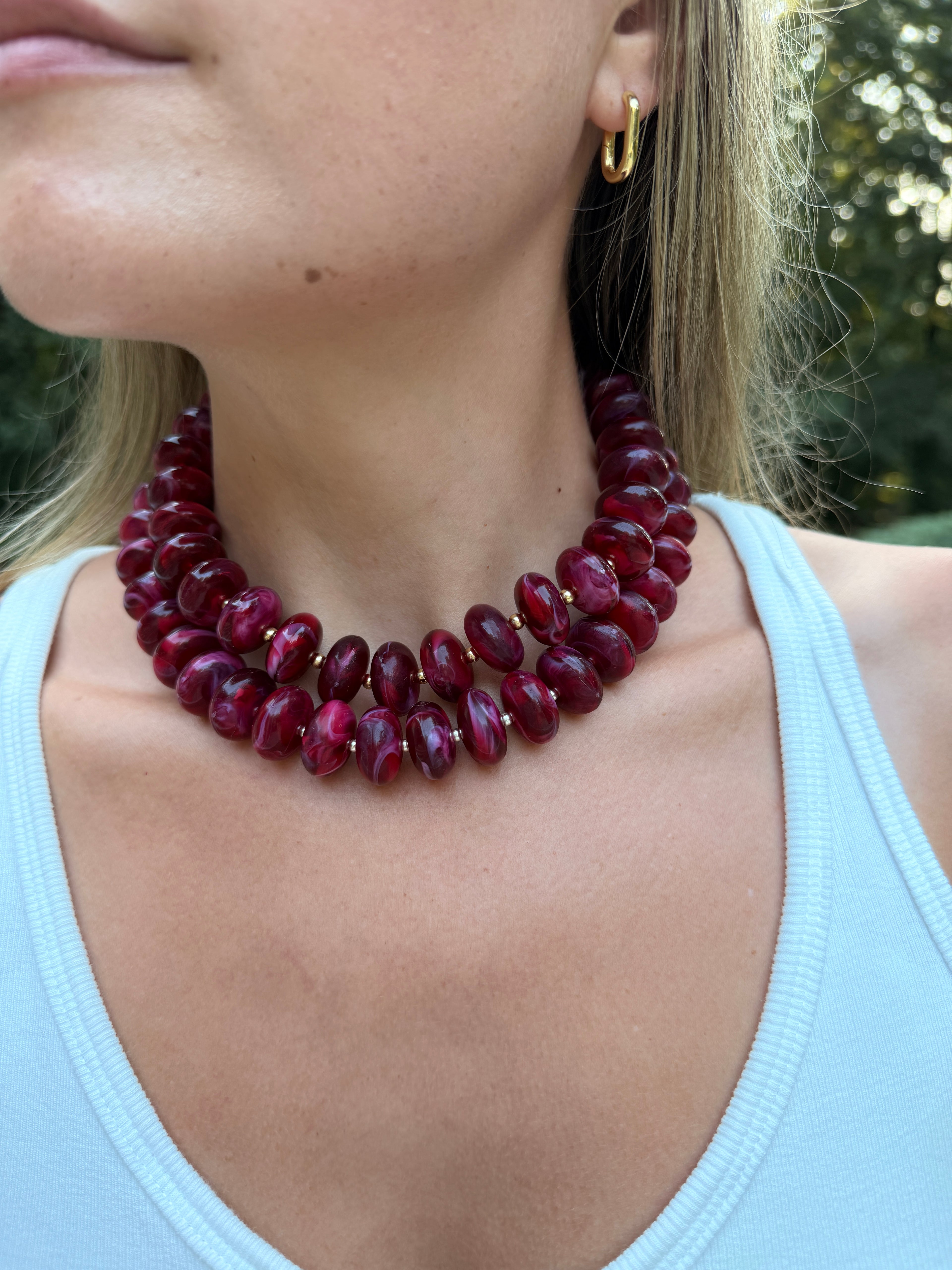 Chunky Beaded Red