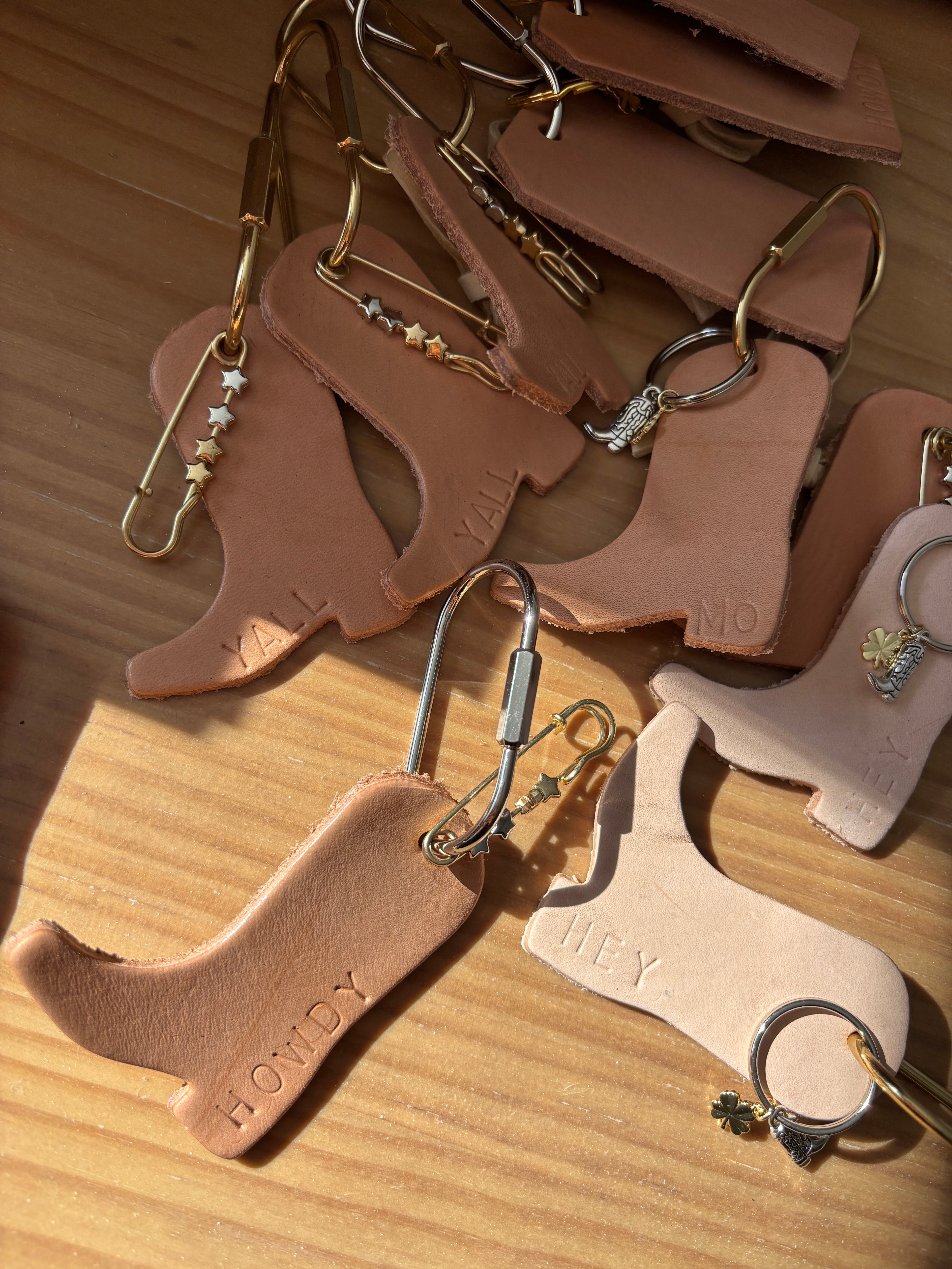 Pre-Designed Custom Leather Boot Key Ring