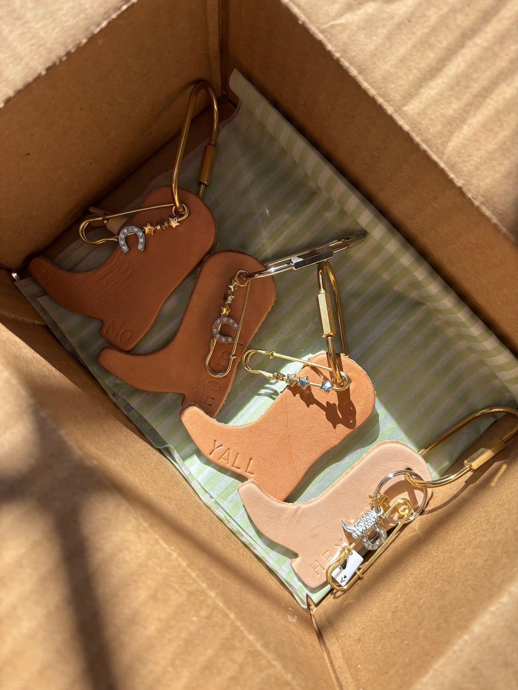 Pre-Designed Custom Leather Boot Key Ring