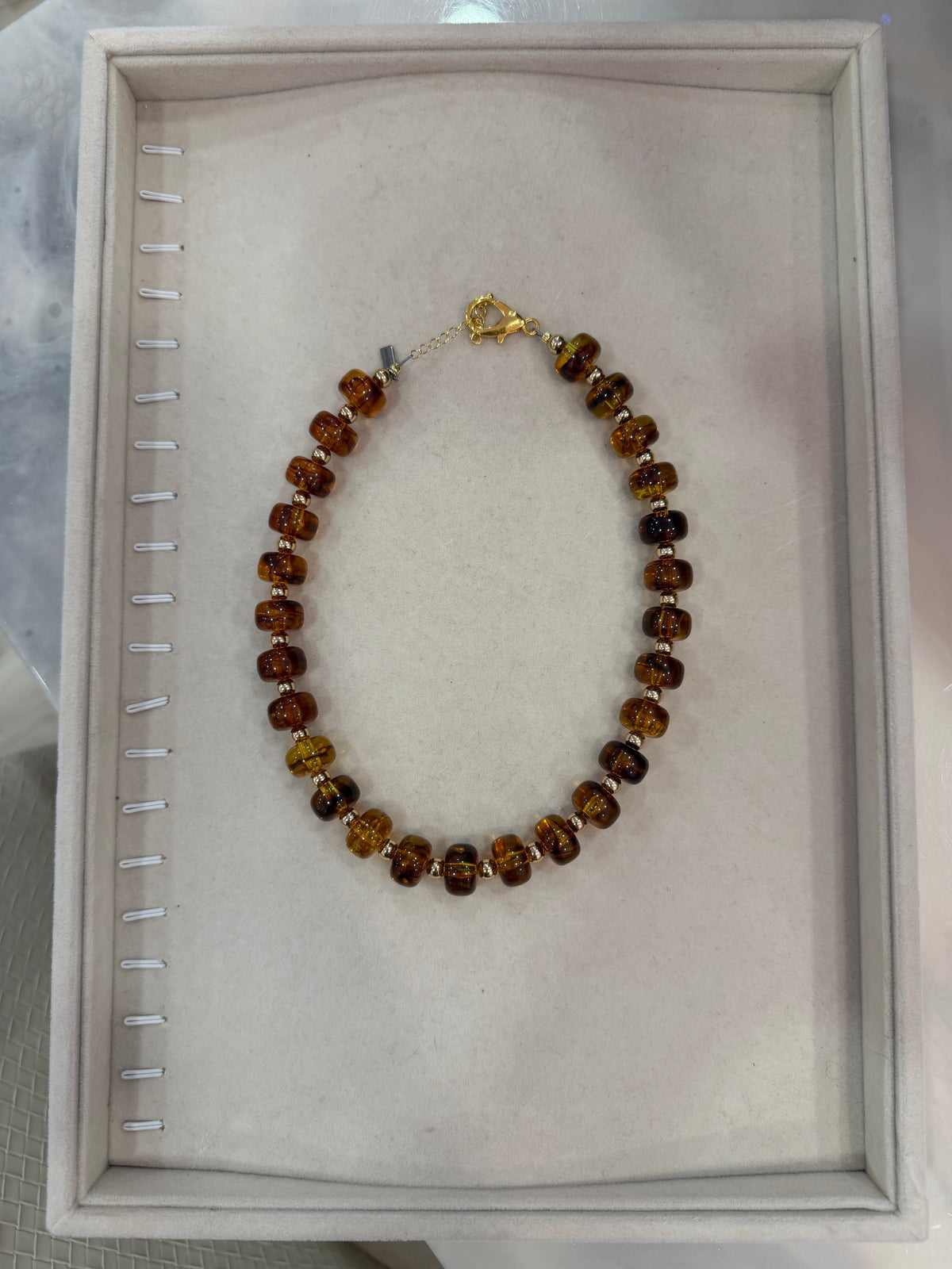 Avocado Green Stone Bead Necklace