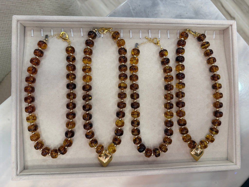 Tortoise Chunky Bead Necklace
